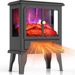 Electric Fireplace Stove Heater - Fireplace Heaters for Indoor Use with Realistic Flame Effect, Freestanding Electric Stove Heater with Overheating Protection, 1500W, Adjustable Heating