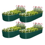 Bundle of 4 | 18" Tall 8x3ft Oval Metal Raised Garden Beds