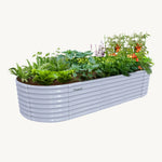 24" Tall 8x3ft Oval Metal Raised Garden Bed - Tramull Metal Raised Garden Beds - Durable, Modular, Quality Galvanized Steel Garden Beds