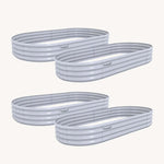 Bundle of 4 | 12" Tall 6x3ft Oval Metal Raised Garden Beds