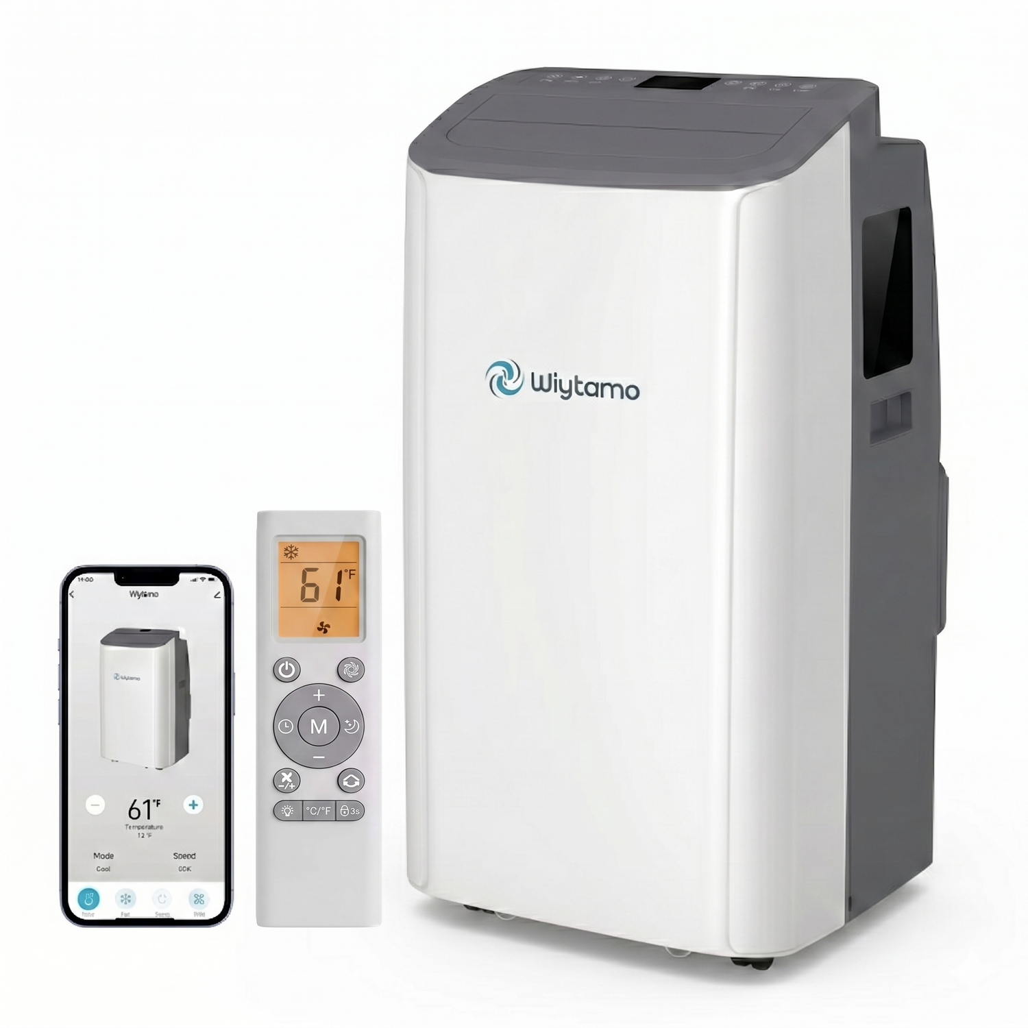 14,000 BTU Portable Air Conditioners, 4-in-1 Portable AC Unit with Cool, Heat, Dehumidifier, Fan, Sleep Mode, Auto Swing, Wifi Enabled,Remote,Air Conditioner Portable for Large Room Up to 700 Sq. Ft