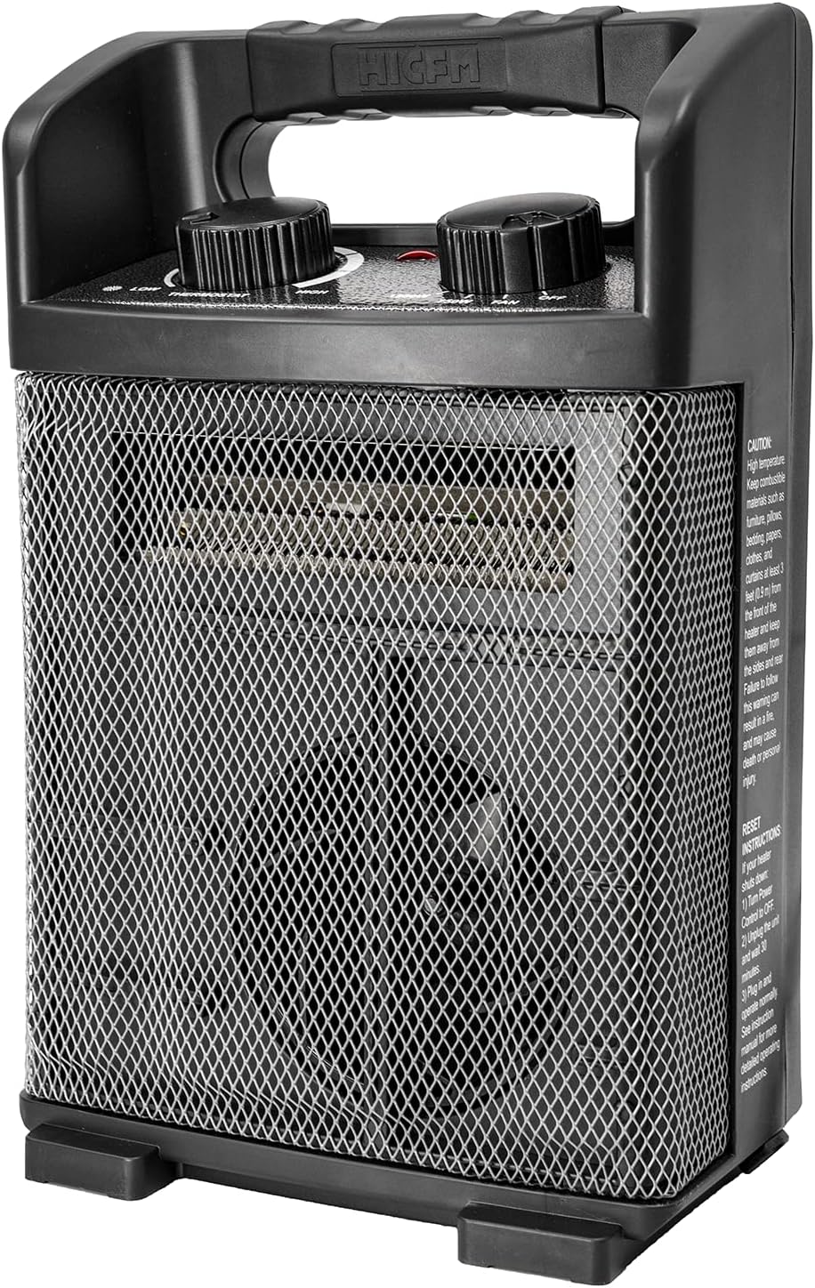 1500W Electric Utility Space Heater BTU 5120 with Thermostat Control, Two Power Setting, Fan Only Option, Built-in Carrying Handle, Tip-Over Switch, Cool Touch, UL Safety (kilowatts, 1.5)