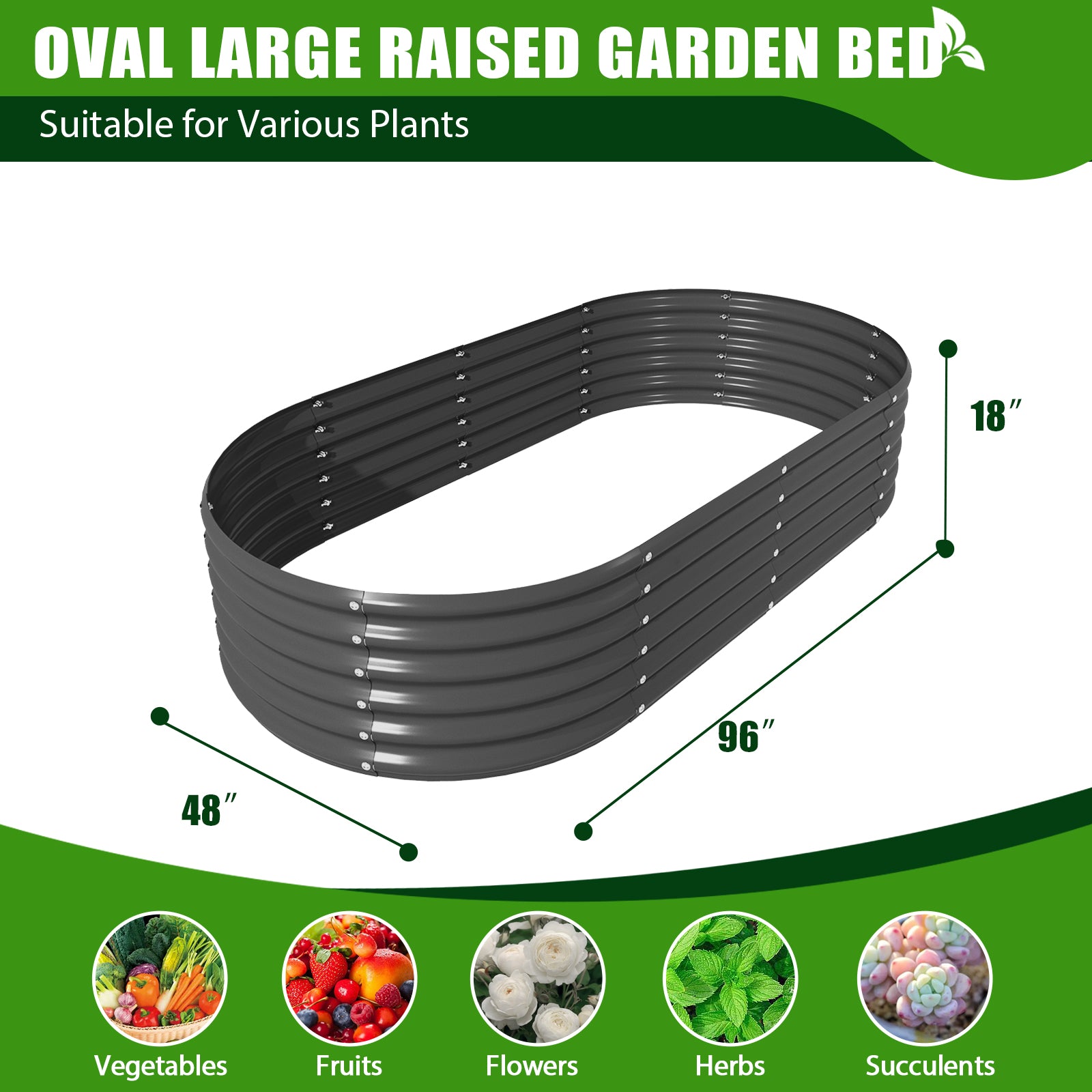 TRAMULL 6-Pack 4X4X1.5ft & 8X4X1.5ft Deep Root Galvanized Raised Garden Beds Outdoor for Planting Vegetables Flowers Herb - Tramull Metal Raised Garden Beds - Durable, Modular, Quality Galvanized Steel Garden Beds