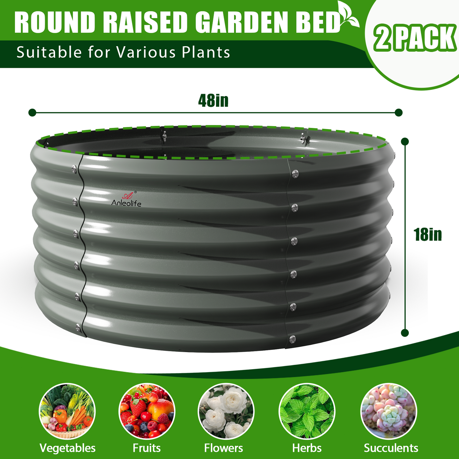 TRAMULL 6-Pack 4X4X1.5ft & 6X2X1.5ft Deep Root Galvanized Raised Garden Beds Outdoor for Planting Vegetables Flowers Herb, Quartz Grey - Tramull Metal Raised Garden Beds - Durable, Modular, Quality Galvanized Steel Garden Beds