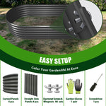 TRAMULL 6X2X1.5 ft Galvanized Raised Garden Beds Outdoor, Oval Round Metal Planter Box (Quartz Grey) - Tramull Metal Raised Garden Beds - Durable, Modular, Quality Galvanized Steel Garden Beds