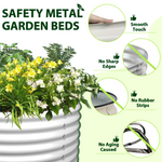 2 Pack-4Ft Round Galvanized Raised Garden Bed, 18” Tall Above Ground Modular Metal Planter Boxes Outdoor For Vegetables Flowers Herbs, Anti-Rust & Easy-Setup Antique White - Tramull Metal Raised Garden Beds - Durable, Modular, Quality Galvanized Steel Garden Beds