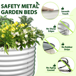 8X4X2ft Galvanized Raised Garden Bed, Oval Above Ground Modular Metal Outdoor Planter Boxes(Antique White) - Tramull Metal Raised Garden Beds - Durable, Modular, Quality Galvanized Steel Garden Beds