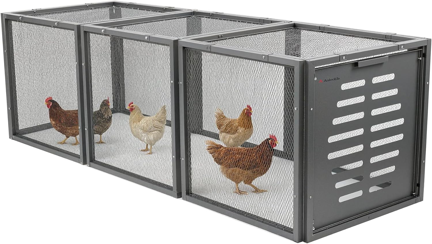 Chicken Tunnel, 23.6 inch Wide Heavy Duty Metal Chicken Coop, Predator Proof Modular Extension Chicken Run for Outside Poultry Coop as Hens, Rabbits, Ducks and Small Pets