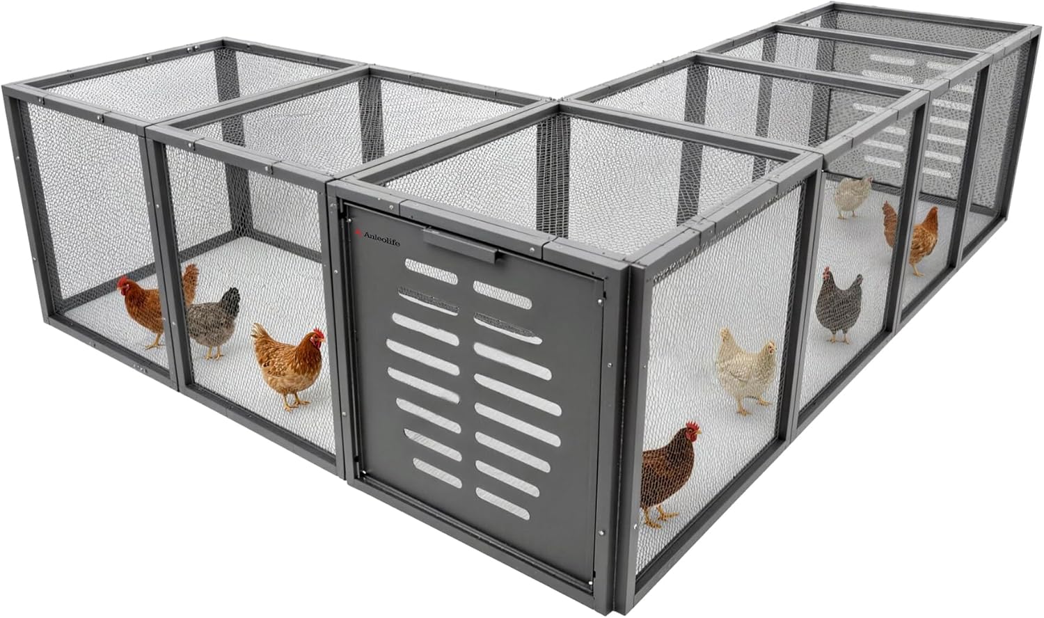 Chicken Tunnel, 23.6 inch Wide Heavy Duty Metal Chicken Coop, Predator Proof Modular Extension Chicken Run for Outside Poultry Coop as Hens, Rabbits, Ducks and Small Pets