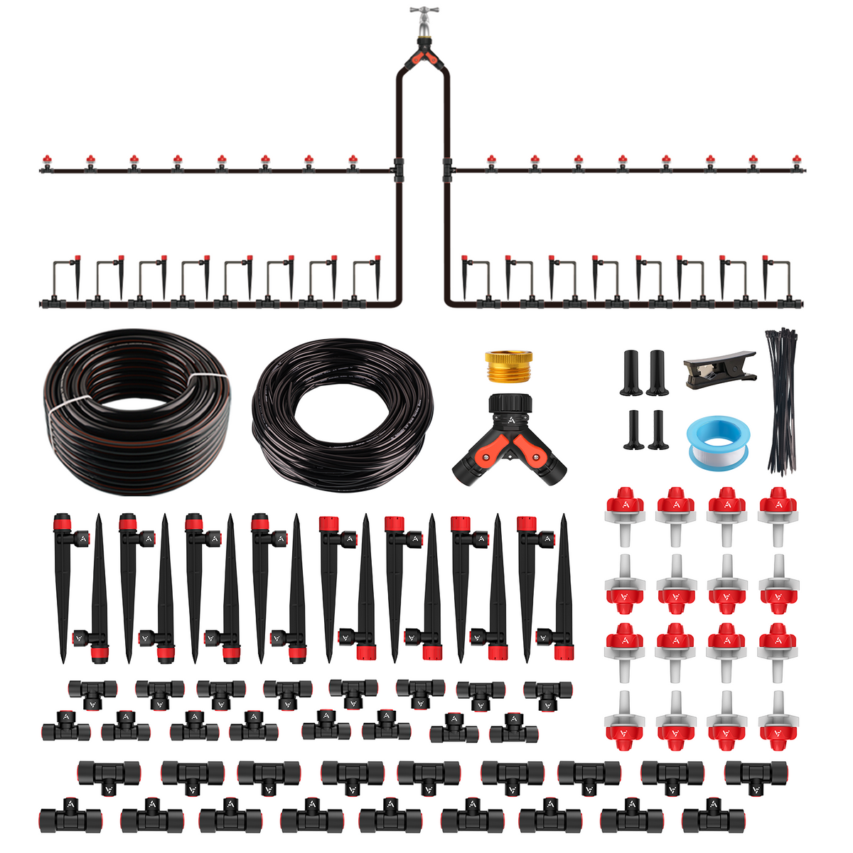 230FT Drip Irrigation System Kit, Complete Garden Watering System with 1/2” & 1/4” Quick-Connect Tubing, 32 Adjustable Emitters for Raised Beds, Lawn, Greenhouse, Potted Plants - Tramull Metal Raised Garden Beds - Durable, Modular, Quality Galvanized Steel Garden Beds