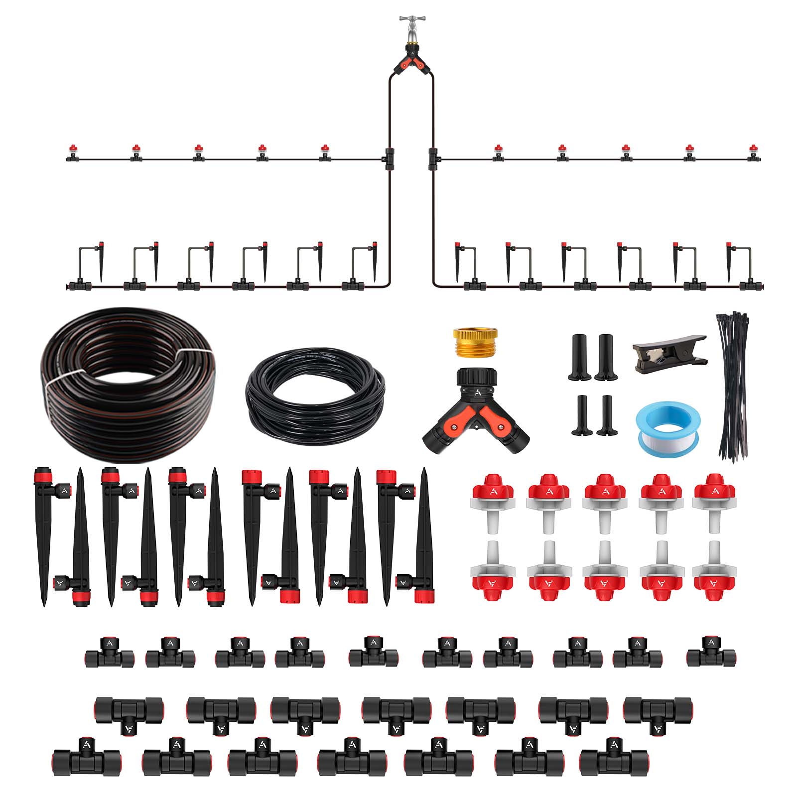 230FT Drip Irrigation System Kit, Complete Garden Watering System with 1/2” & 1/4” Quick-Connect Tubing, 32 Adjustable Emitters for Raised Beds, Lawn, Greenhouse, Potted Plants - Tramull Metal Raised Garden Beds - Durable, Modular, Quality Galvanized Steel Garden Beds