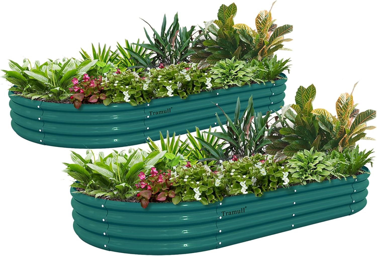 TRAMULL Galvanized Raised Garden Bed Kit with Rust Resistance, 2 Pack, 6x3x1FT, Gray, 34.6 lbs