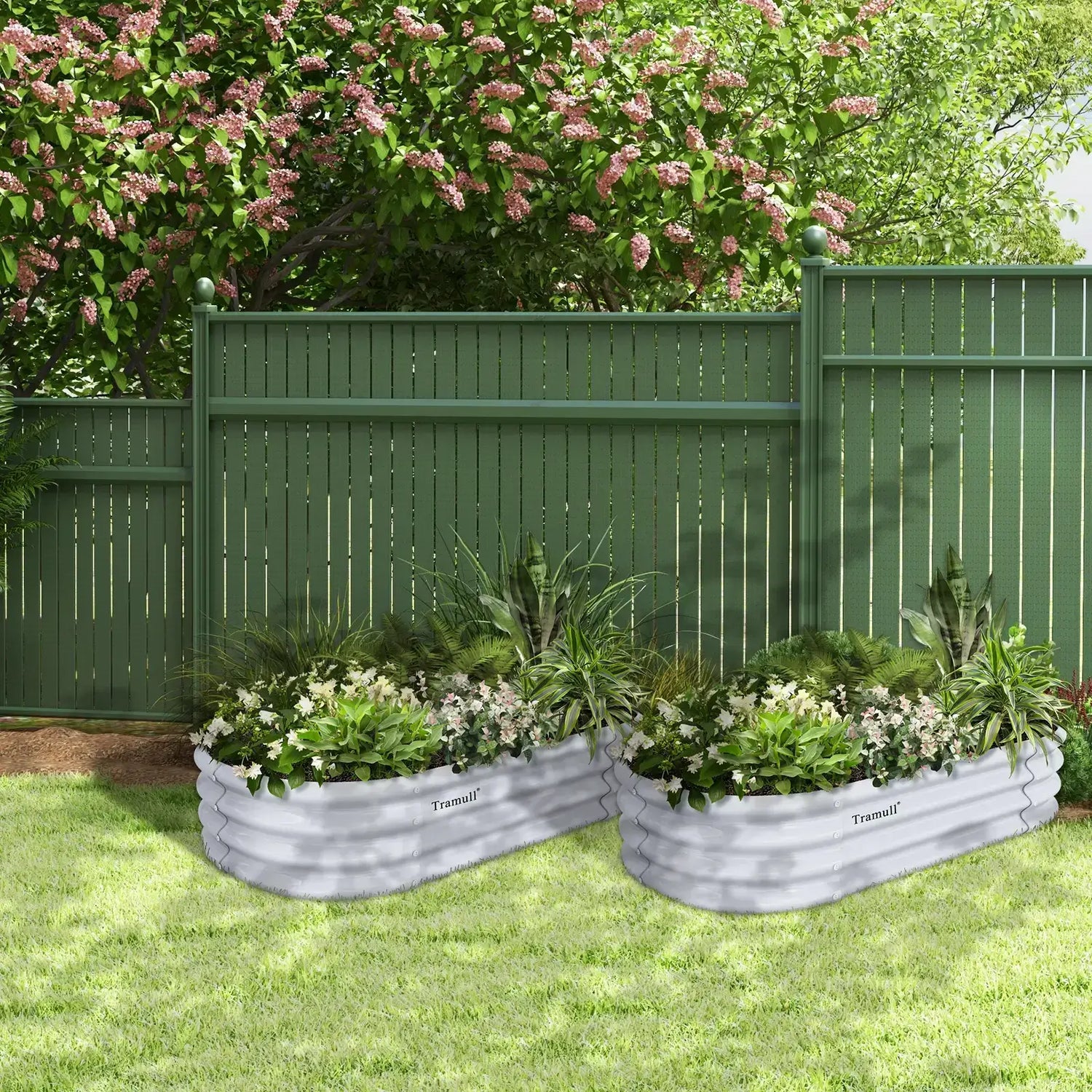 Bundle of 2 | 12" Tall 4x2ft Oval Metal Raised Garden Beds