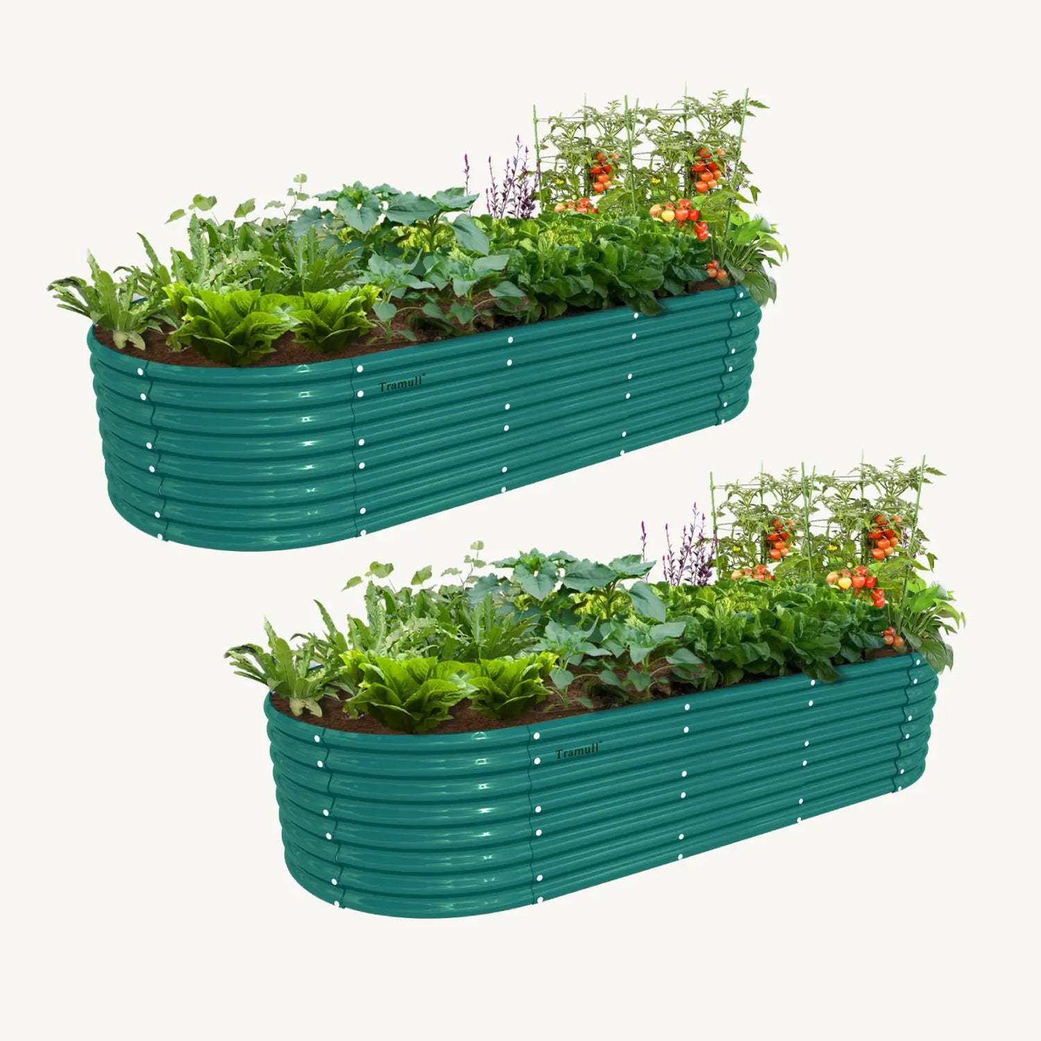 Bundle of 2 | 24" Tall 8x3ft Oval Metal Raised Garden Beds