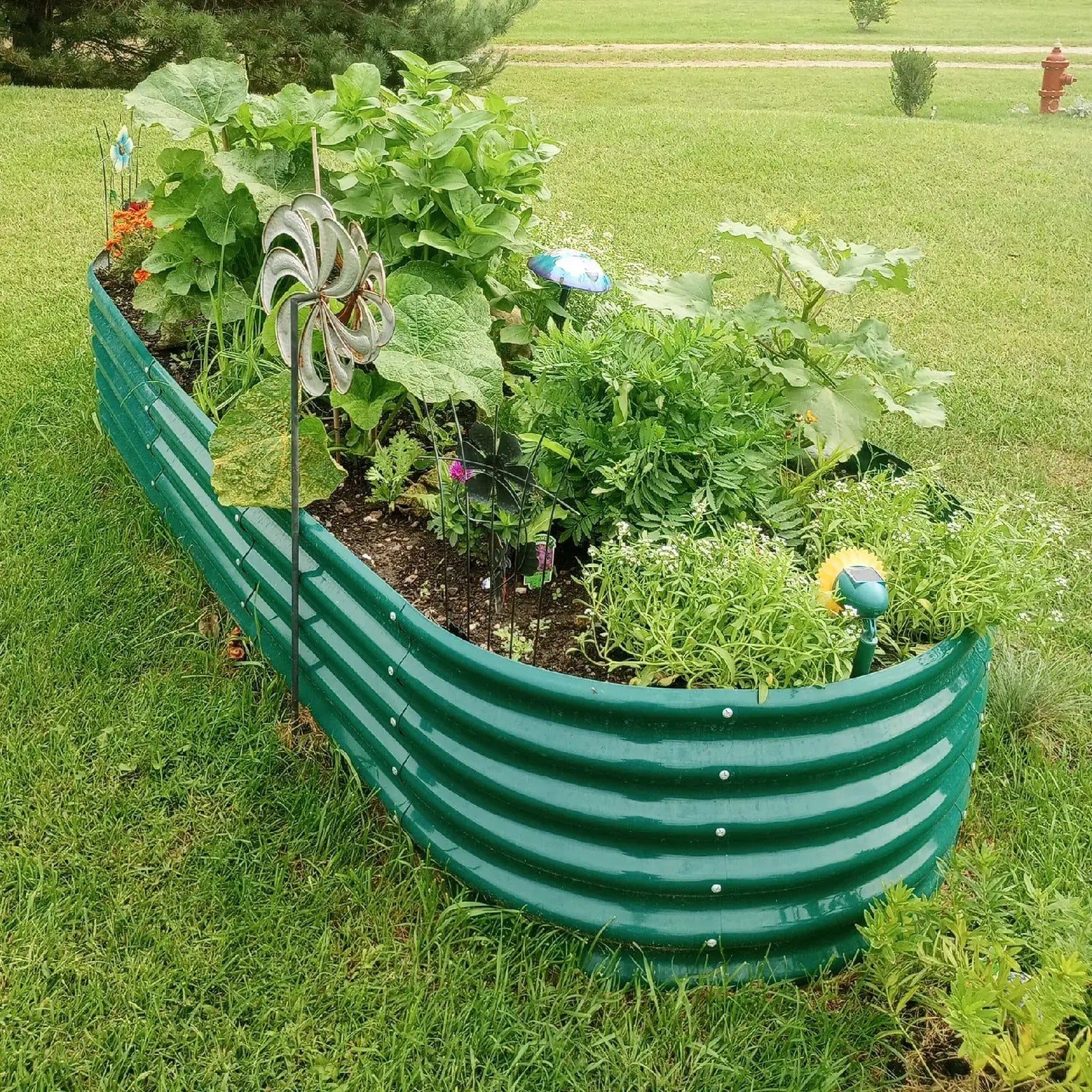 18" Tall 8x3ft Oval Metal Raised Garden Bed