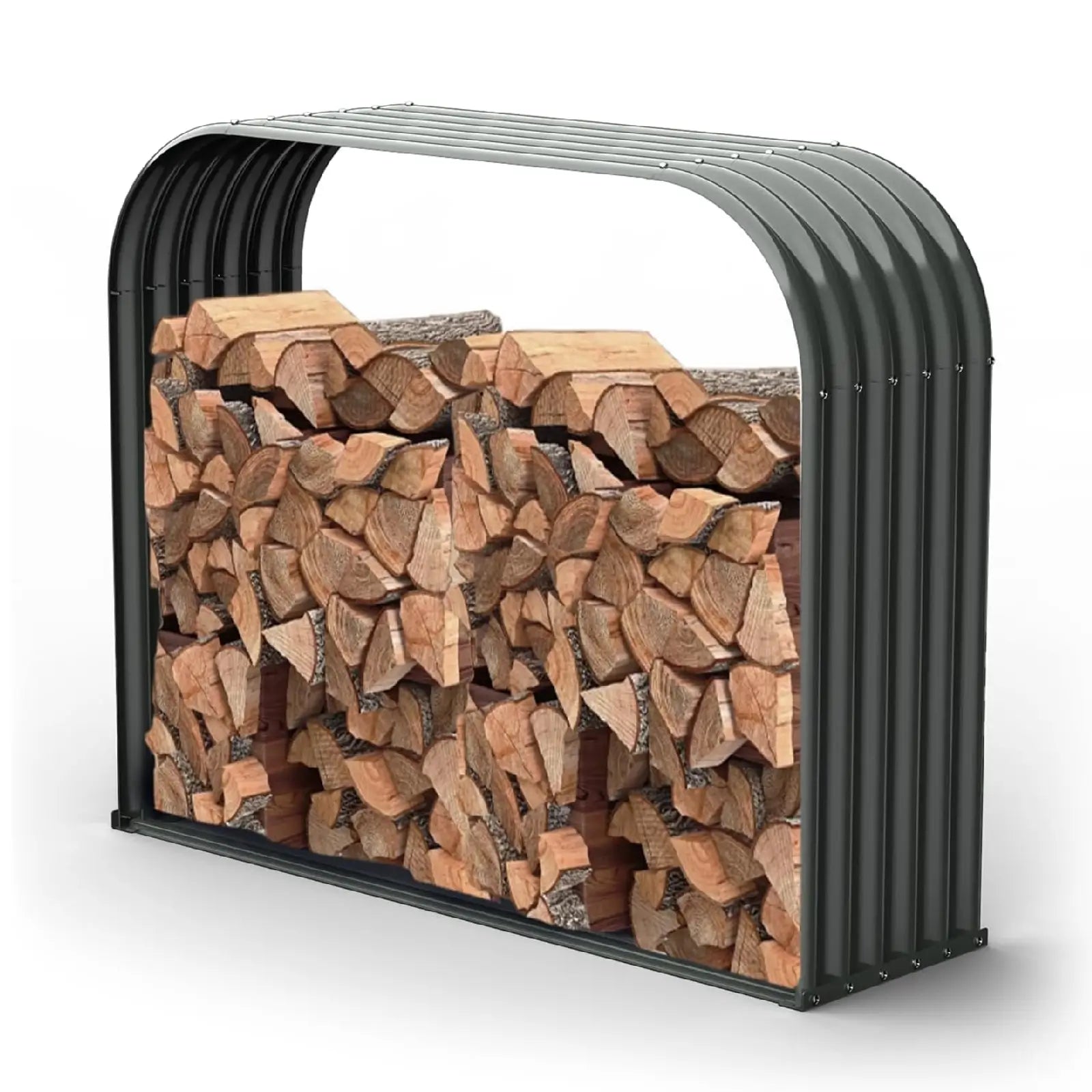 Galvanized Steel Metal Firewood Rack | 18"D x 54"W x 43"H