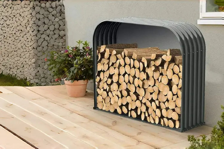 Tramull Galvanized Steel Arch Shaped Firewood Rack with Shed – Tramull ...