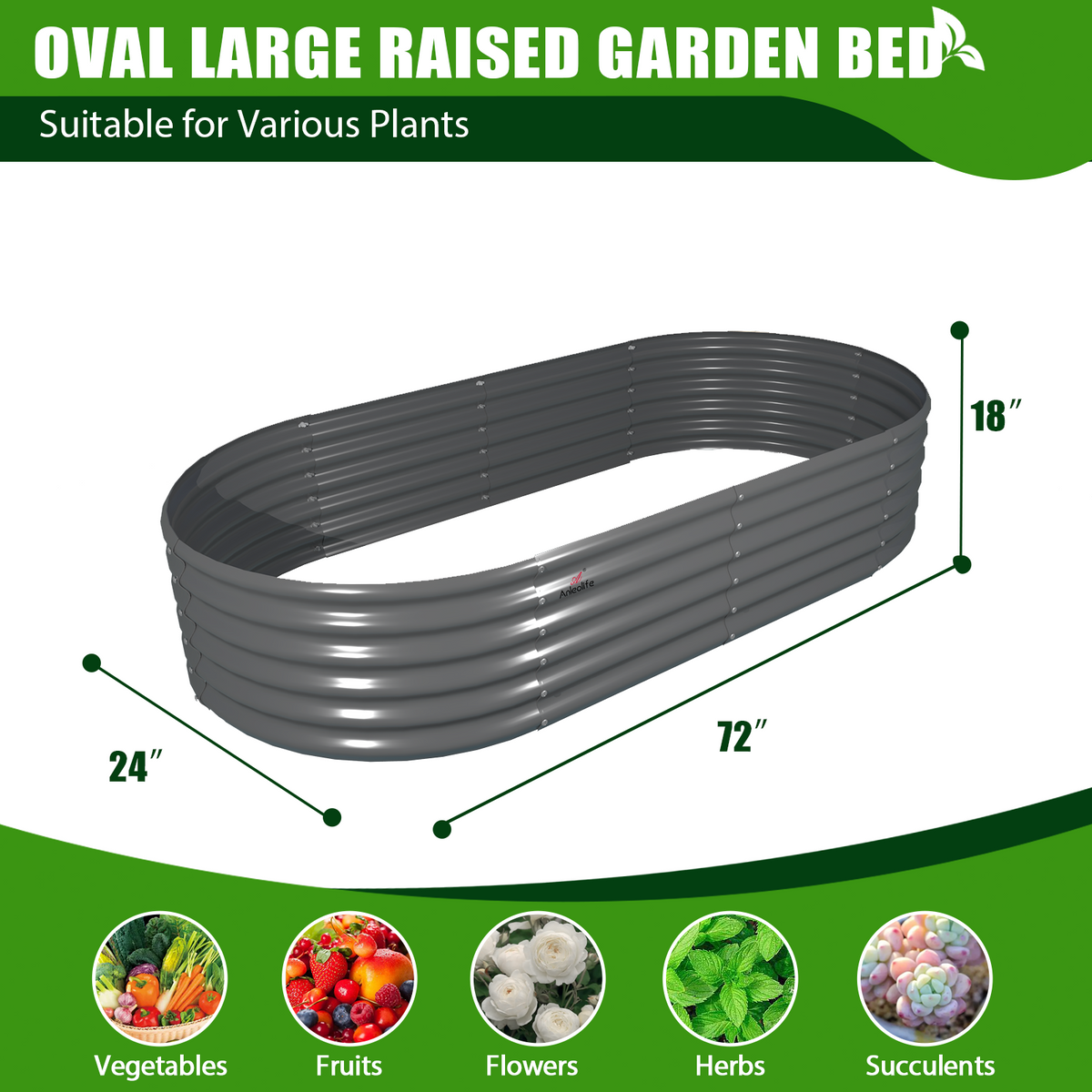 TRAMULL 6-Pack 4X4X1.5ft & 6X2X1.5ft Deep Root Galvanized Raised Garden Beds Outdoor for Planting Vegetables Flowers Herb, Quartz Grey - Tramull Metal Raised Garden Beds - Durable, Modular, Quality Galvanized Steel Garden Beds