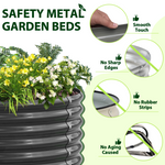 TRAMULL 6-Pack 4X4X1.5ft & 6X2X1.5ft Deep Root Galvanized Raised Garden Beds Outdoor for Planting Vegetables Flowers Herb, Quartz Grey - Tramull Metal Raised Garden Beds - Durable, Modular, Quality Galvanized Steel Garden Beds