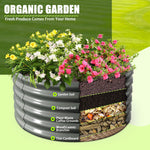 2 Pack-4Ft Round Galvanized Raised Garden Bed, 18” Tall Above Ground Modular Metal Planter Boxes Outdoor For Vegetables Flowers Herbs, Anti-Rust & Easy-Setup Quartz Grey - Tramull Metal Raised Garden Beds - Durable, Modular, Quality Galvanized Steel Garden Beds
