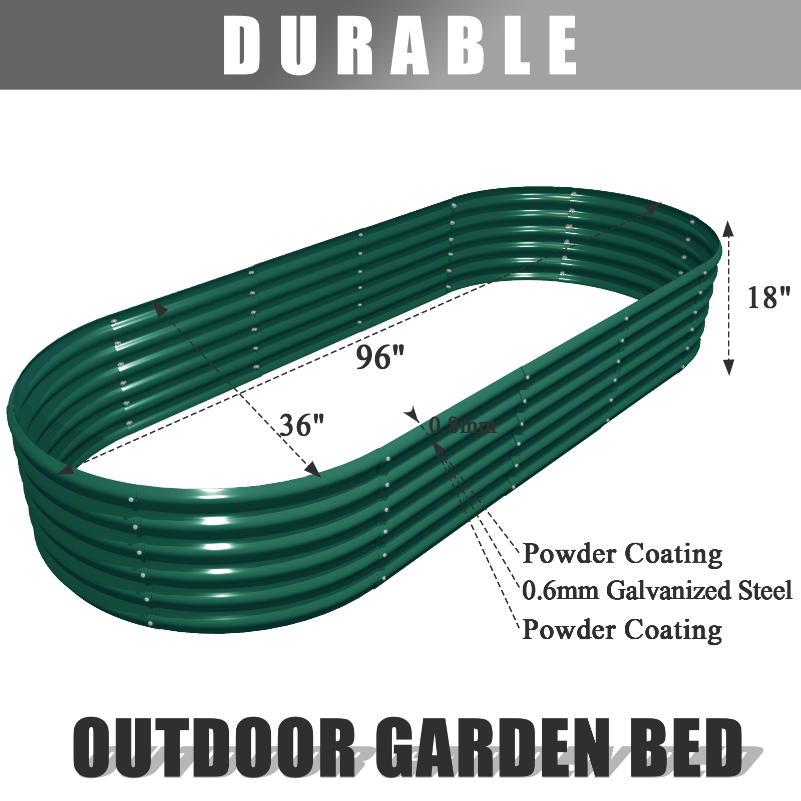 thumbnail image 2 of FRIZIONE 2-Pack 3x2FT Tall Round Raised Garden Bed For Vegetables, Outdoor Garden Raised Planter Box, Backyard Patio Planter Raised Beds For Flowers 2 of 12