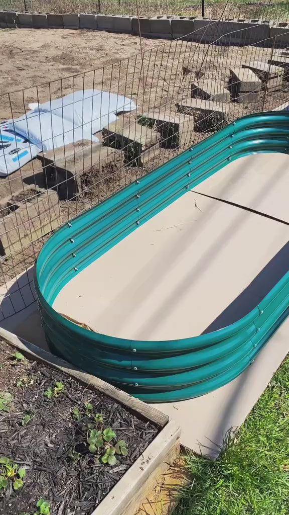 Bundle of 4 | 12" Tall 8x3ft Oval Metal Raised Garden Beds