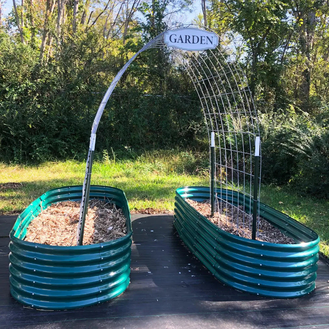 Bundle of 2 | 18" Tall 8x3ft Oval Metal Raised Garden Beds - Tramull Metal Raised Garden Beds - Durable, Modular, Quality Galvanized Steel Garden Beds