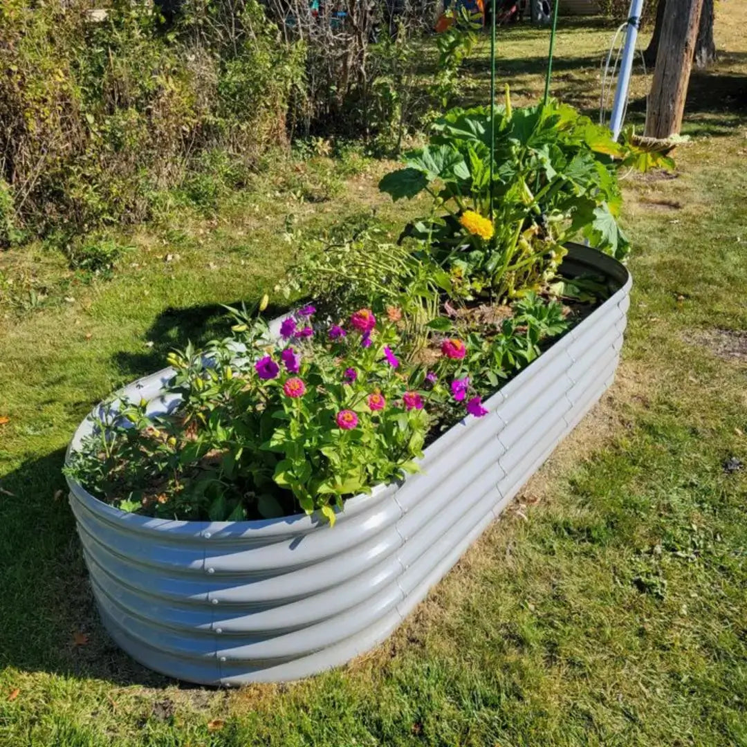 Bundle of 3 | 18" Tall 8x3ft Oval Metal Raised Garden Beds